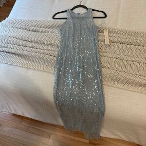 NEVER WORN SOLD OUT Sequin Baby Blue Midi Dress